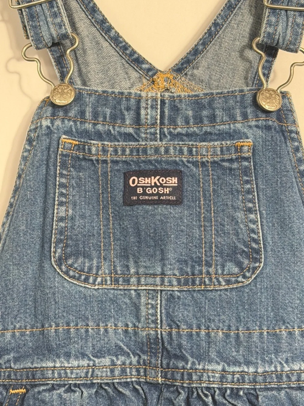 Vintage OshKosh B'Gosh Denim Bib Overalls 4T‎ Genuine Article 90s Girls